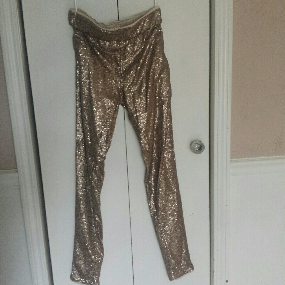 Gold Sequin Leggings